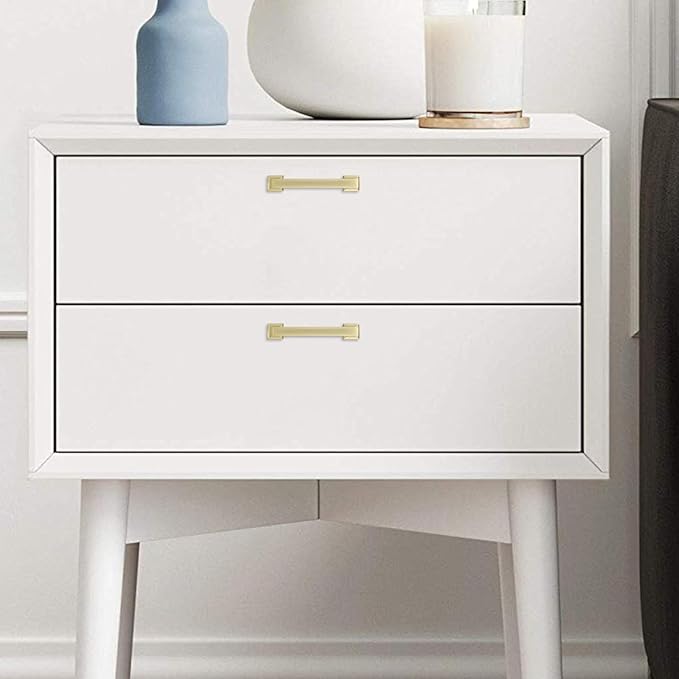 COTYKILEY 10 Pack 3.75 Inch(96mm) Brushed Brass Cabinet Handles Gold Kitchen Cabinet Pulls Cabinet Door Handles Kitchen Cabinet Hardware Cupboard Drawer Pulls Dresser Handles