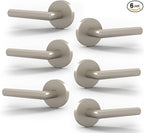 Mega Handles Ronn Dummy Door Handles - 6 Pack Heavy Duty Brushed Nickel Door Handles, Non-Turning Door Handle for Closet & French Doors, Single Side, Fits All Standard Doors - Satin Nickel