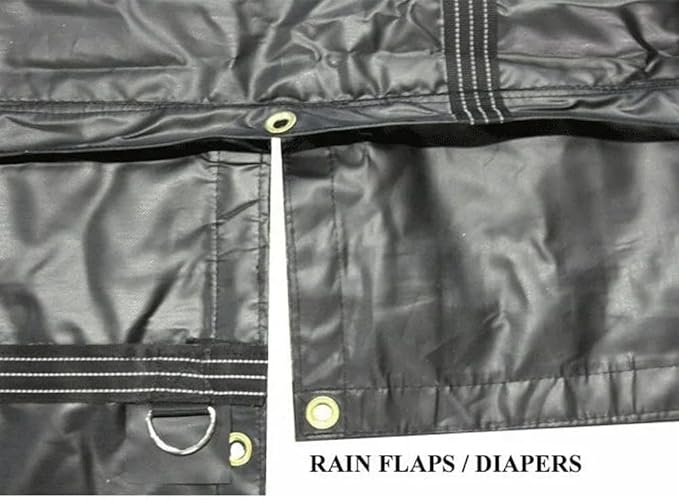 Mytee Products 2 Pack 20' x 27' Flatbed Truck 18 Oz Lumber Tarp with 6 FT Drop - Black Heavy Duty Vinyl Waterproof Tarp for Trailers to Protect Cargo from Wind, Rain, Snow and Sun