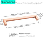 10 Pack Cabinet Handles 8 Inch Brushed Copper Square Cabinet Pulls Copper Dresser Drawer Handles Modern Stainless Steel Kitchen Cabinet Hardware Cupboard Handles