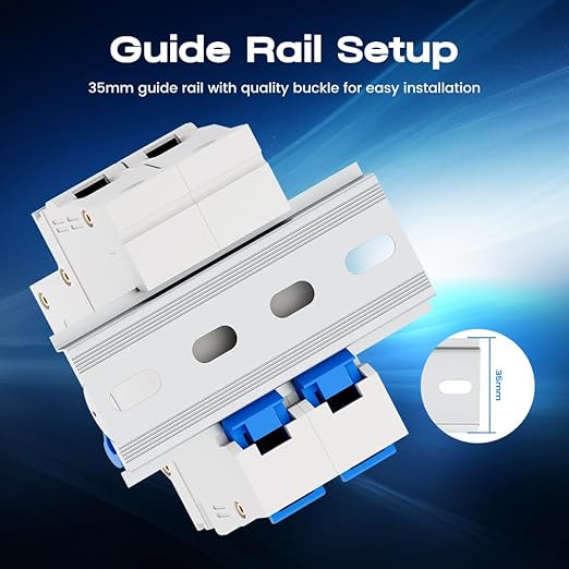 AC Miniature Circuit Breaker, 120V/240V 2 Pole 6 Amp DIN Rail Mount Circuit Breaker, MCB C6 Solar AC Disconnect Switch,Thermal Magnetic Trip