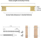 COTYKILEY 10 Pack 7.5 Inch(192mm) Brushed Gold Cabinet Handles Gold Kitchen Cabinet Pulls Cabinet Door Handles Kitchen Cabinet Hardware