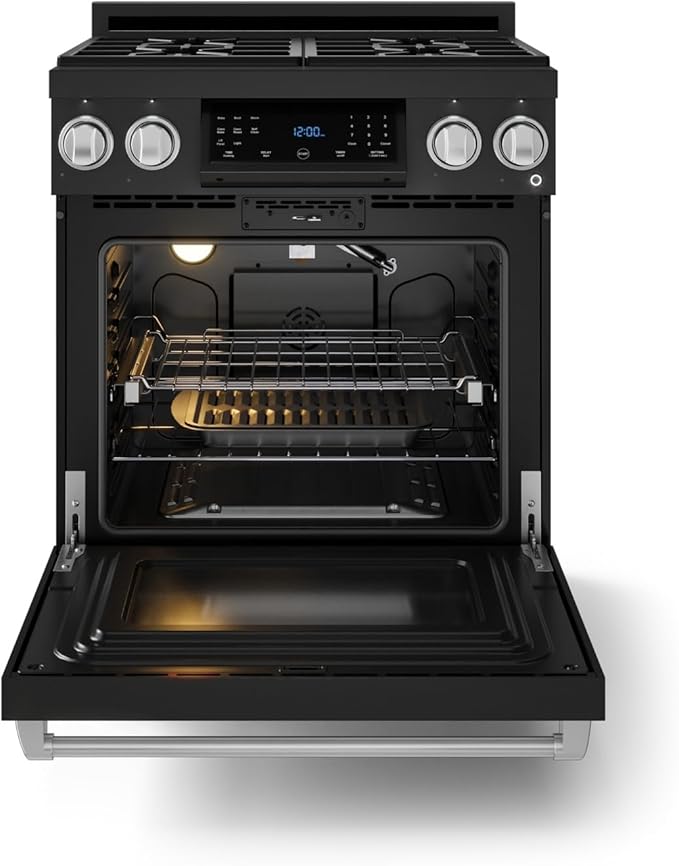 Gordon Ramsay by THOR Kitchen 30 Inch Professional Liquid Propane Range with Tilt Panel Touch Control in Black/Stainless Steel