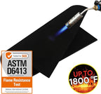 Matace 2 Pack 12x14 Inch Fireproof Welding Blanket & Pad, 5mm Thickened Fire Resistant Carbon Felt Cloth, Flame Retardant Fabric for Stove Wick, Heat Shield for Soldering, Firepit, Smoker, Black