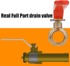 WHK Water Heater Drain Valve 3/4"MIP X 3/4" Male GHT Connection to drain or Flush Hot Water Heater Faster and Easy Big Full Port (Lead-Free Brass,3 Inch Shank with Long Handle,Straight)