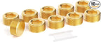 GASHER 10Pcs Brass Hex Plug Pipe Fitting, 3/4" NPT Male Pipe Plug Fitting For Closing The End Of Pipe