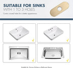 6 Inch Faucet Deck Plate for Bathroom Sink - Universal Fit for 1 Hole or 3 Hole 4 Inch Centerset Basins - Escutcheon Faucet Plate - Stainless Steel Faucet Hole Cover(Brushed Gold)