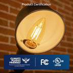 FLSNT 40W Equivalent LED Chandelier Light Bulbs, Dimmable Amber LED B11 E26 Candelabra Base Bulbs, 2200K Warm White, 330LM, 6 Pack UL,CA65 Listed.