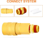 GASHER 5PCS Brass Pipe Fitting, Hex Nipple, 1/2" Male Pipe x 1/2" Male Pipe With Sealant