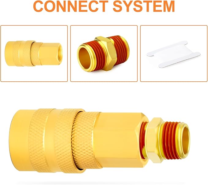 GASHER 10PCS Brass Pipe Fitting, Hex Nipple, 3/8" Male Pipe x 3/8" Male Pipe With Sealant