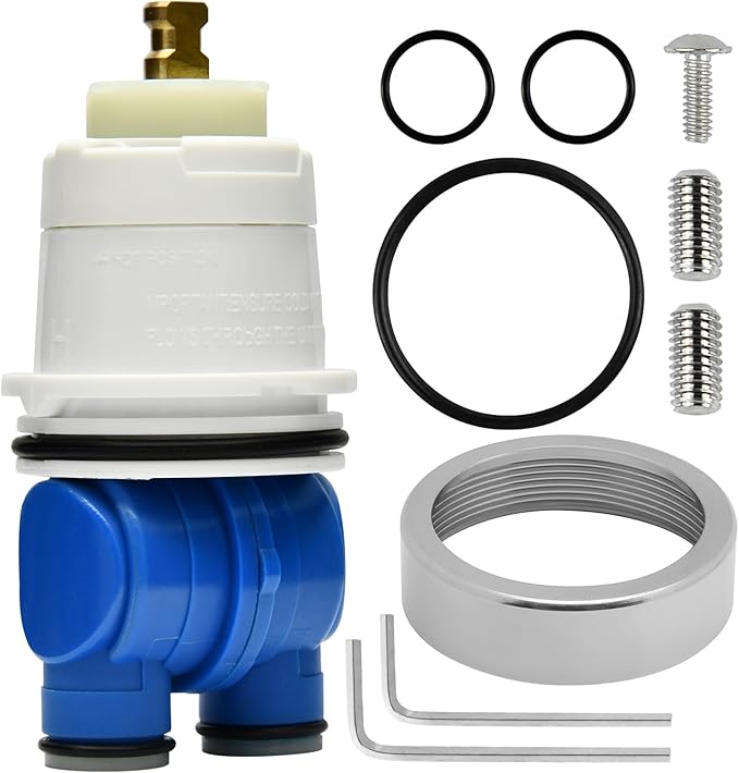 RP19804 Shower Cartridge Replacement for Delta 1300/1400 Series Single-Handle Tub and Shower Faucets and Monitor Valve (1993–2007), with RP22734 Bonnet Nut, Pressure-Balancing Valve Core