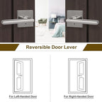 HOSOM 6 Pack Privacy Door Handles Interior for Bedroom and Bathroom, Satin Nickel Interior Door Handles with Lock, Heavy Duty Interior Door Levers, Keyless Reversible Square Door Locks Door Knob