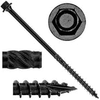 Jake Sales #14 X 5 Heavy Duty Black Timber/Log/Landscaping Wood Screws - Exterior Coated Heavy Duty Screws - 5 Pounds ~110 Screws