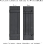 Board & Batten Vinyl Shutters (1 Pair) | 14.5"x31" (4-Board) - Cornerstone Grey | Exterior Window Shutters | Includes Mounting Hardware | Simple Installation | Made in USA