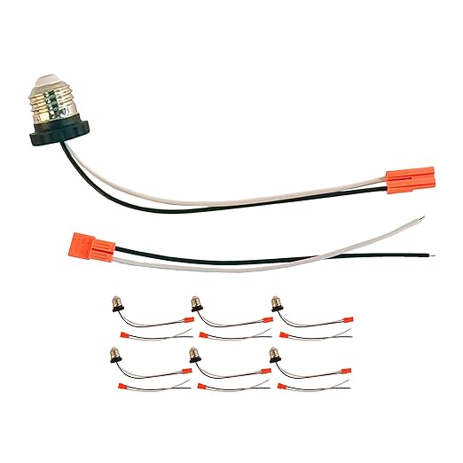 6 Pack Pigtail Light Socket Extender for E26 E27 Bulb Adapter with 15.75 Inch Cable