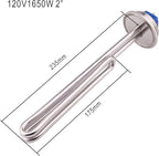 DERNORD 2 Inch (OD64) Tri-clamp 120V 1650W Foldback Heating Element Electric Water Heater with Low Watt Density