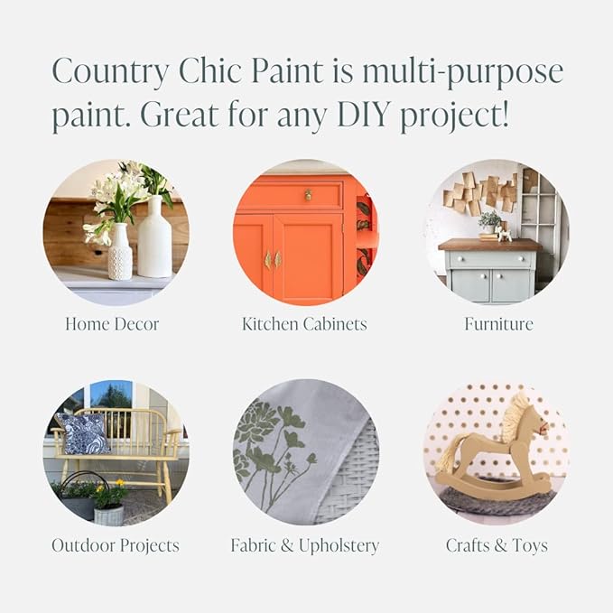 Country Chic All-in-One Chalk Paint for Furniture, Cabinets, Home Decor, Eco-Friendly, Matte Finish, Built-In Primer & Top Coat for Wood, Metal - No Wax Needed (Sunday Tea (Warm Grey), Sample (4 oz)) -