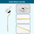 Universal Metal Side Mount Toilet Handle Replacement Kit Compatible with Kohler K-GP30324-CP/Glacier Bay Toilet with 1pc Flapper Chain, Toilet Flusher Lever, White