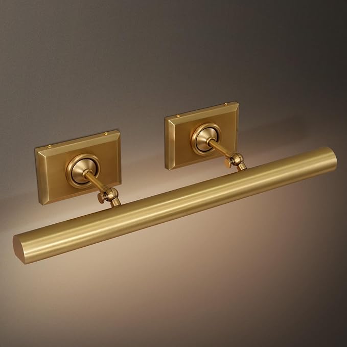 Picture Light, 24in Hardwired Picture Lights for Wall, Dimmable Wall Sconces Poster Light, Brass 4 Lighting for Paintings Frames Art Display Gallery Bedroom Living Room-Included Bulbs(Gold)