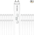 25 Pack, T8 Led Bulbs 4 Foot 18W, Type B Ballast Bypass, 48 inch Led Bulbs Replacement for F32T8, F20T10, F40T12 Fluorescent Tubes Light Bulb, Dual Ended Power Input, 5000K 2300lm