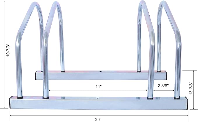 Bike Floor Stand for Indoor Garage Outdoor Parking 22”-28" Wheel Tire Width up to 2.15" Bikes Storage Rack with Mounting Holes for Floor or Wall Mount for 2 Bicycles