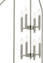 Kichler Madden 36" 8 Light Foyer Pendant in Brushed Nickel, Soft Modern Fixture, for Small Kitchen, Coffee Table, Office, Bedroom, Foyer, (36" x 20"), 52723NI