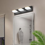 3 Light Bathroom Vanity Light - Modern Dimmable Black and Gold Bath Light Fixtures for Bathroom, 3 Lights Over Mirror, LED Wall Sconces, Daylight 5500K, Great for Makeup and Grooming