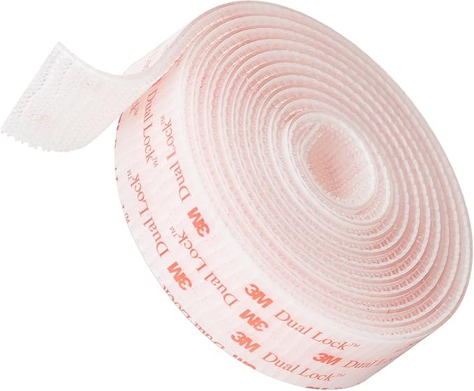 3M Dual Lock SJ3560 1"×6ft Clear 1 Pack Reclosable Fastener Mounting Tape Interlocking Mushroom Shaped Strong Adhesive Hook Lock Sticky Tape for Indoor and Outdoor