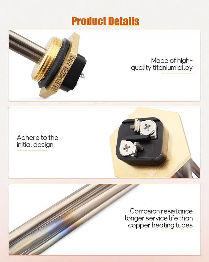 Water Heater Element Replacement Fit for Rheem Marathon, Replace SP213670, 4500W Titanium Water Heater Element