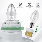 Candelabra Socket Adapters, Standard Light Socket to Candelabra Bulb Socket Adapter, Medium Screw E26 Base to Small E12 Screw Socket Converter, UL (8)