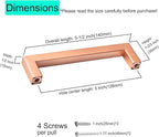 10 Pack Kitchen Cabinet Handles 5 Inch Brushed Copper Square Cabinet Pulls Red Copper Drawer Handles Bar Cupboard Handles Modern Stainless Steel Kitchen Cabinet Hardware