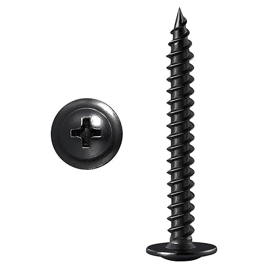 (100 pcs) Wensilon #10×2" Black Phillips Truss Head Wood Screws Quick Metal Self Tapping