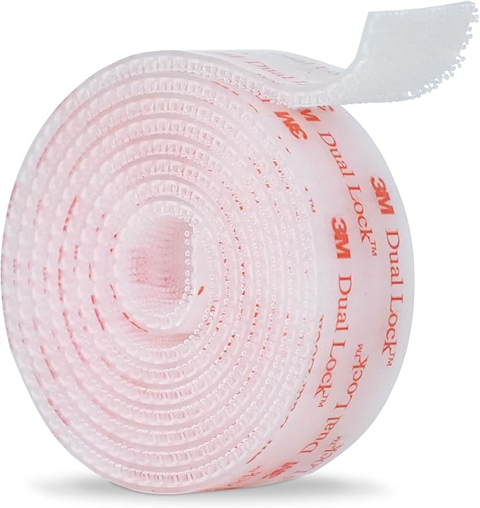 3M Dual Lock SJ3560 1"×6ft Clear 1 Pack Reclosable Fastener Mounting Tape Interlocking Mushroom Shaped Strong Adhesive Hook Lock Sticky Tape for Indoor and Outdoor