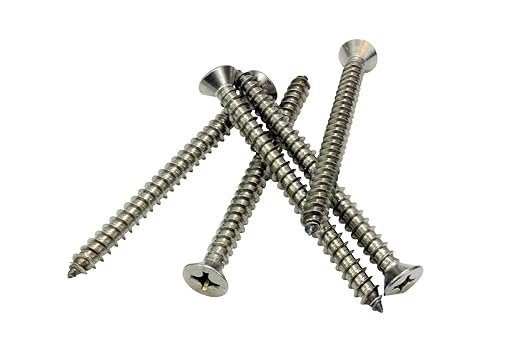 Bolt Dropper #14 X 3'' Stainless Steel Flat Head Phillips Wood Screw, (25 pc), 18-8 (304) Stainless Steel Sheet Metal Screws - Type A Point, Plain Finish