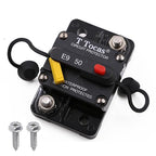 E9 50 Amp Circuit Breaker 12V - 72V DC with Manual Reset | UL Certified Waterproof IP67 | Surface Mount 50A Switch Button with LED Indication