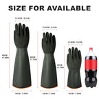 North Tower Heavy Duty Rubber Gloves, Industrial Gloves Waterproof Reusable Protective Work for Cleaning, Dishwashing, Upgraded with Non-Slip Design, Black(22in,1pair)