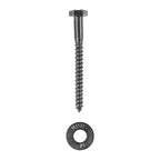 5/16 x 2-1/2 (50 Pack) Lag Screw Kit, 50 Screws and 50 Washers, Ceramic Black Ruspert Coating for Exterior Use, Meets ASTM A307 and ASME B18.2.1, Industrial/Commerical Grade by Makers Bolt