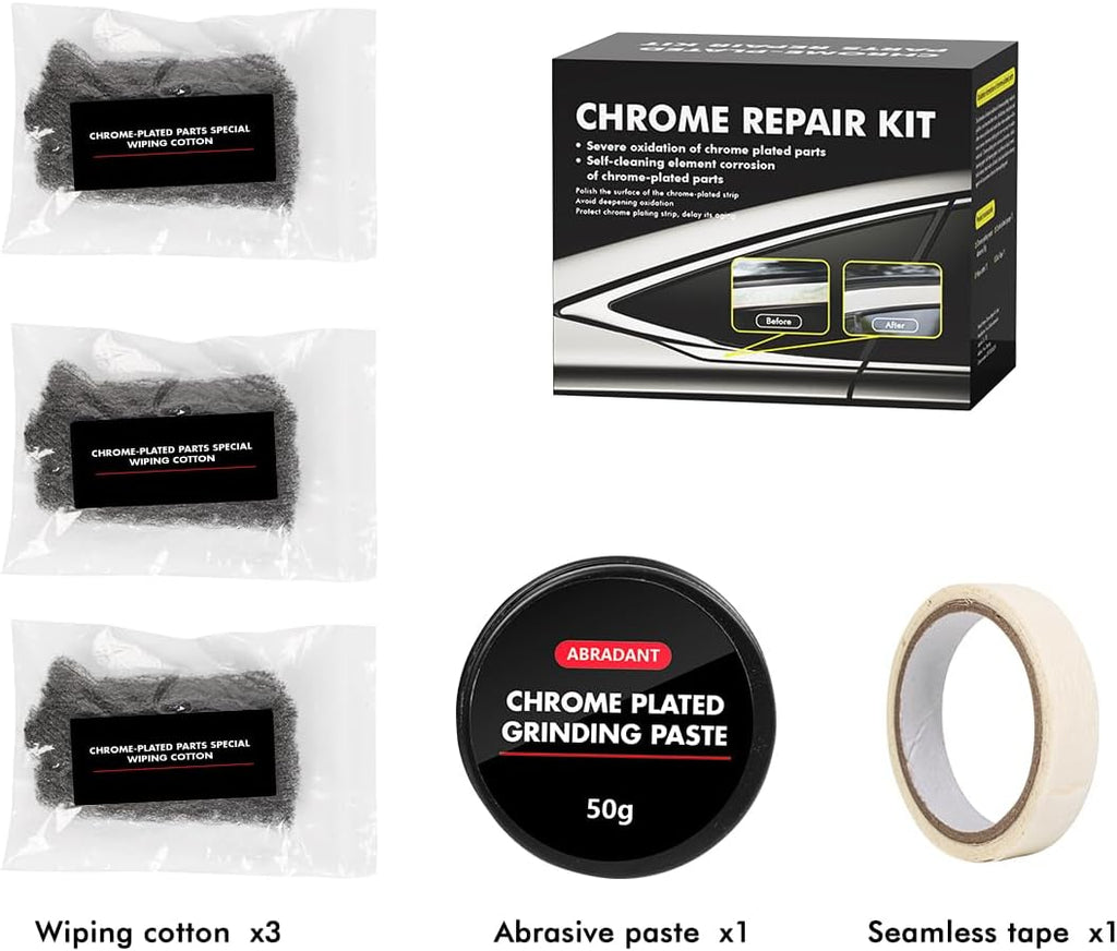 Metal Polish Restorer and Protectant, Chrome Cleaner and Polish for Cars, Removes Oxidation and Discoloration from Metal, Aluminum, Stainless Steel, Brass, Chrome and More