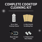 Therapy Glass Cooktop Cleaner Kit - 16oz with Scraper & 3 Non-Scratch Pads - For Electric, Induction, Ceramic & Gas Stove Top - Heavy Duty Flat Top Stove Cleaner & Polish