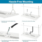 (2 Pack) LED high Bay Shop Light 220W 30800 Lumens 5000K 100-277V Dimmable, Commercial Linear Bay Lights for Warehouse Workshop Supermarket Stadium, Power Tunable 220W/165W/110W, 2FT