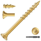 #8 x 2 Inch Deck Screws (116Pcs) 1lb. Exterior Wood Screws. Carbon Steel, Tan, Flat Head, Rust Resistant epoxy Coated, with T25 Star Bit