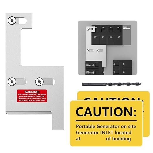 Generator Interlock Kit Compatible with GE General Electeric Vertical Main 150 and 200 Amp Panels,2 1/4"" Spacing Between Main and Branch Breakers,for Home Safety Interlock Kit