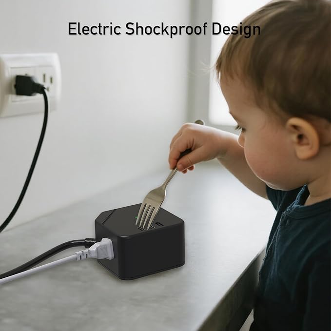 Outdoor Power Strip Weatherproof, KPQ IPX6 Waterproof Surge Protector Power Strip with 3 Outlets, 3 USB A, 6Ft Heavy Duty Extension Cord for Indoor Outdoor- UL FCC Listed