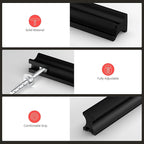 homdiy 10 Pack Adjustable Black Cabinet Pulls 2" to 8.8" (51-224mm) Adjustable Hole Distance Drawer Pulls
