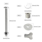 2Pcs Universal Toilet Tank Bolts Nuts, Heavy Duty Toilet Seat Screw Bolt Set, Premium Stainless Steel Hardware with Rubber Washers, Extra Long Nuts Easy Installation (MFL02)