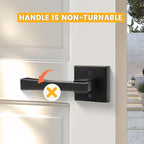 knobelite 5 Pack Dummy Door Handles,Matte Black Square Door Levers,Non-Turing Single Side Knob Pull for Closet French Doors