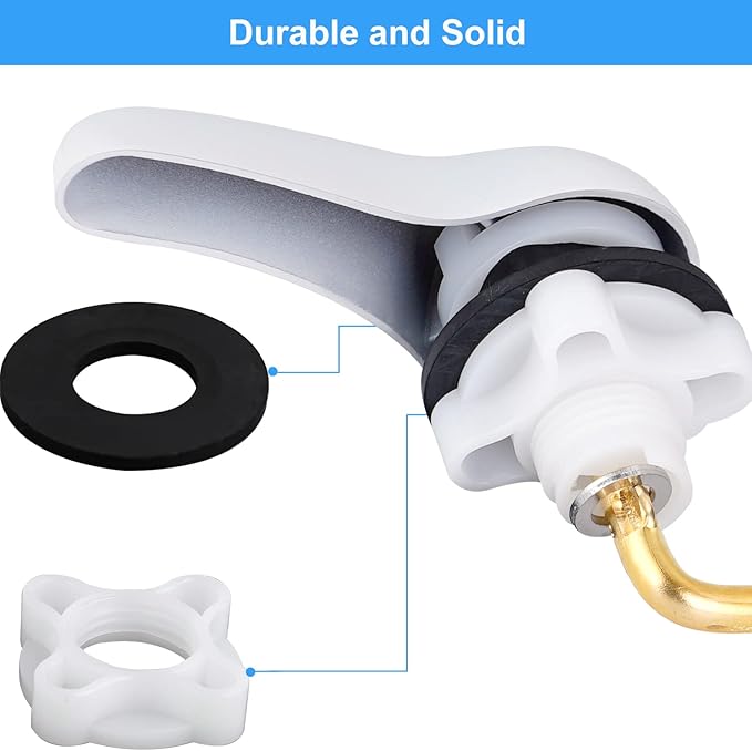 iFealClear 2 Pack Toilet Handle Kit, Universal Front Mount Tank Flush Lever, Solid Brass Trip Lever Fits Most Toilets, White