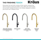 KRAUS Oletto High-Arc Single Handle Pull-Down Kitchen Faucet in Matte Black, KPF-2821MB