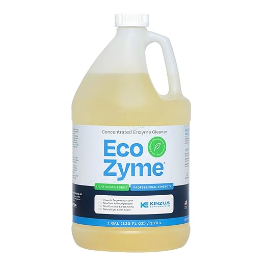 KINZUA ENVIRONMENTAL Eco-Zyme Multi-Purpose Enzyme Cleaner Concentrate, Professional Strength Concentrated All-Purpose Cleaner & Degreaser For Floor, Carpet, Kitchen, Concrete, Walls & More, 1 Gallon