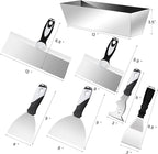 Mister Rui Drywall Tools, 7 Pieces Stainless Steel Putty Knife Set, Taping Knives, 10 in 1 Paint Scraper, Spackle Knife Set